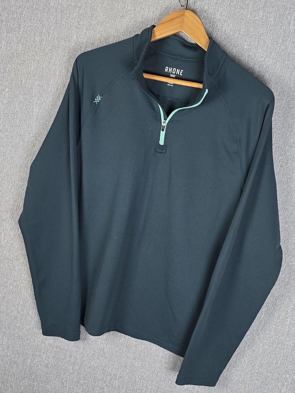 Rhone 1/4 Zip Pullover Dark Green/Mint Accent Mens Sz M